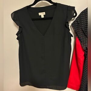 Black cap sleeve blouse